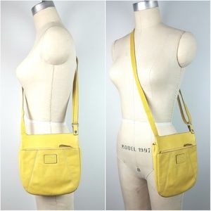 FOSSIL|Butter Yellow Leather Crossbody Bag Purse